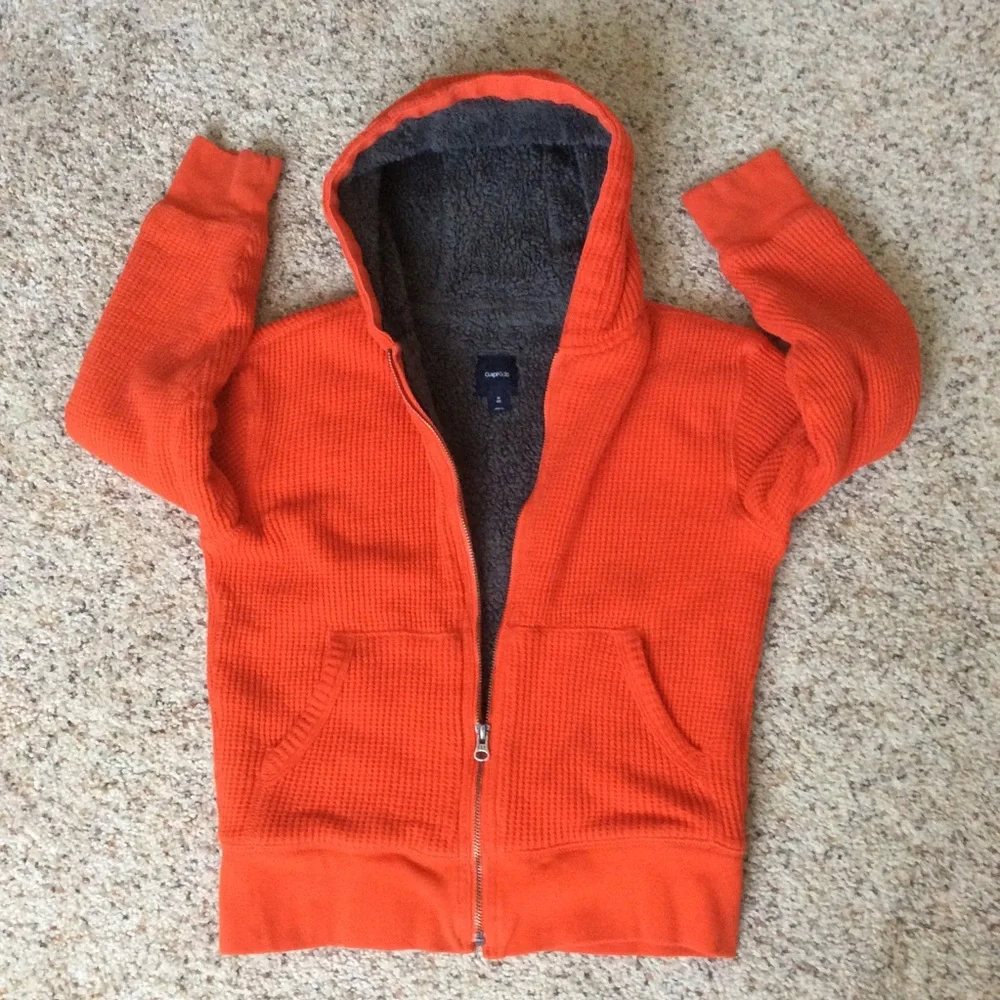 Gap Youth Ultra Cozy Sherpa Fleece Lined Sweatshirt Hoodie Jacket Size 8